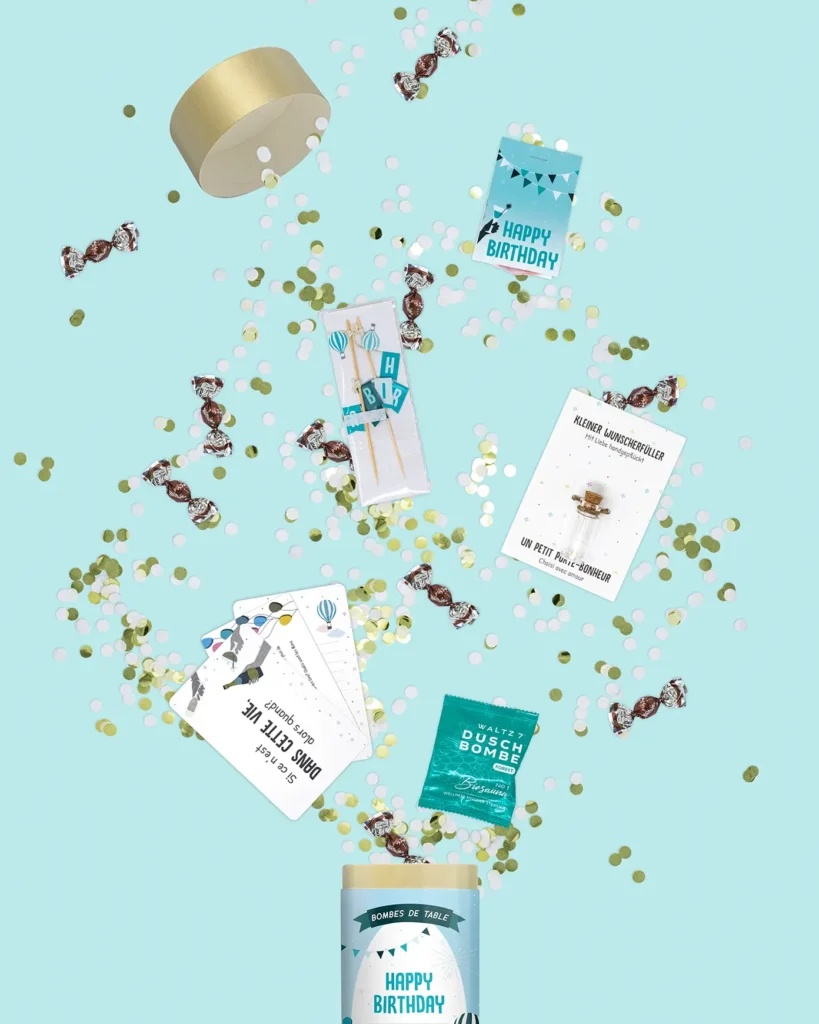 Bombe de table durable Happy Birthday de Happy Moment by Artoz