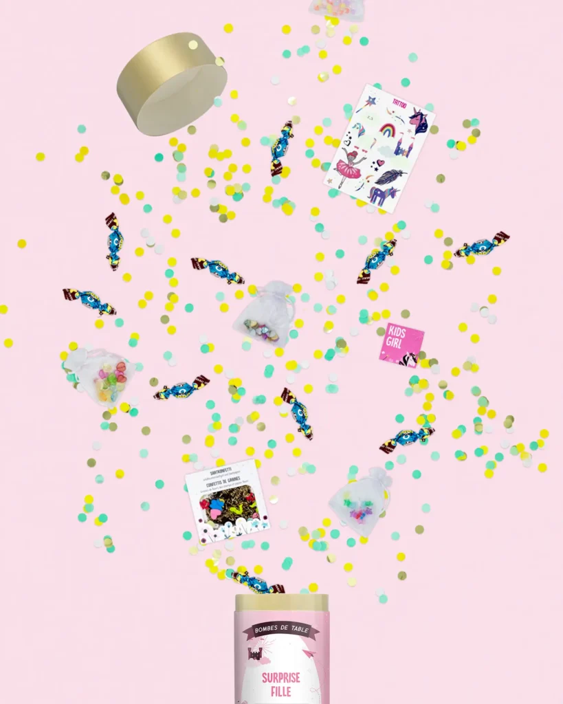 Bombe de table durable Surprise Fille de Happy Moment by Artoz