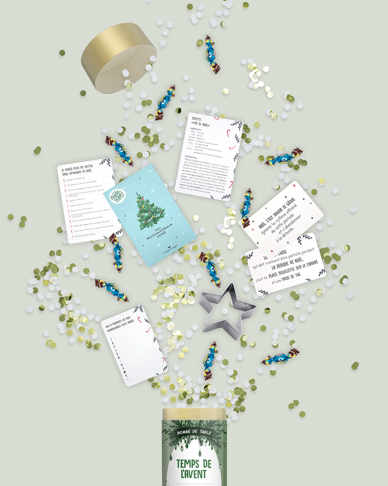 Bombe de table durable Temps de l’Avent de Happy Moment by Artoz - contenu